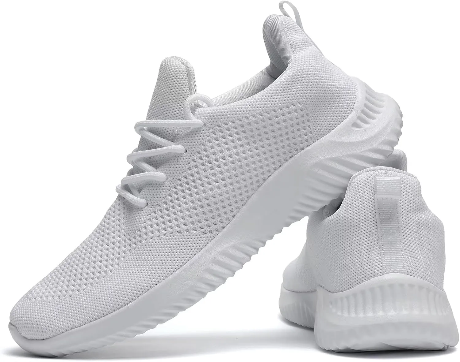 Mens Slip-on Tennis Shoes Walking Running Sneakers Lightweight Breathable Casual Soft Sole Mesh Work Gym Trainers