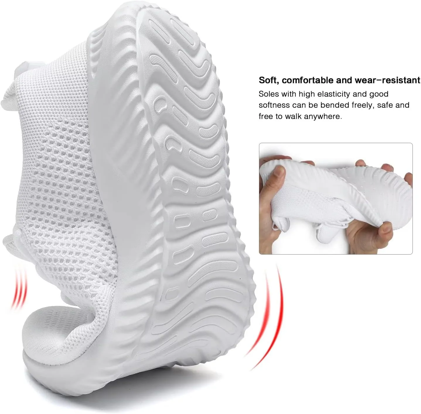 Mens Slip-on Tennis Shoes Walking Running Sneakers Lightweight Breathable Casual Soft Sole Mesh Work Gym Trainers
