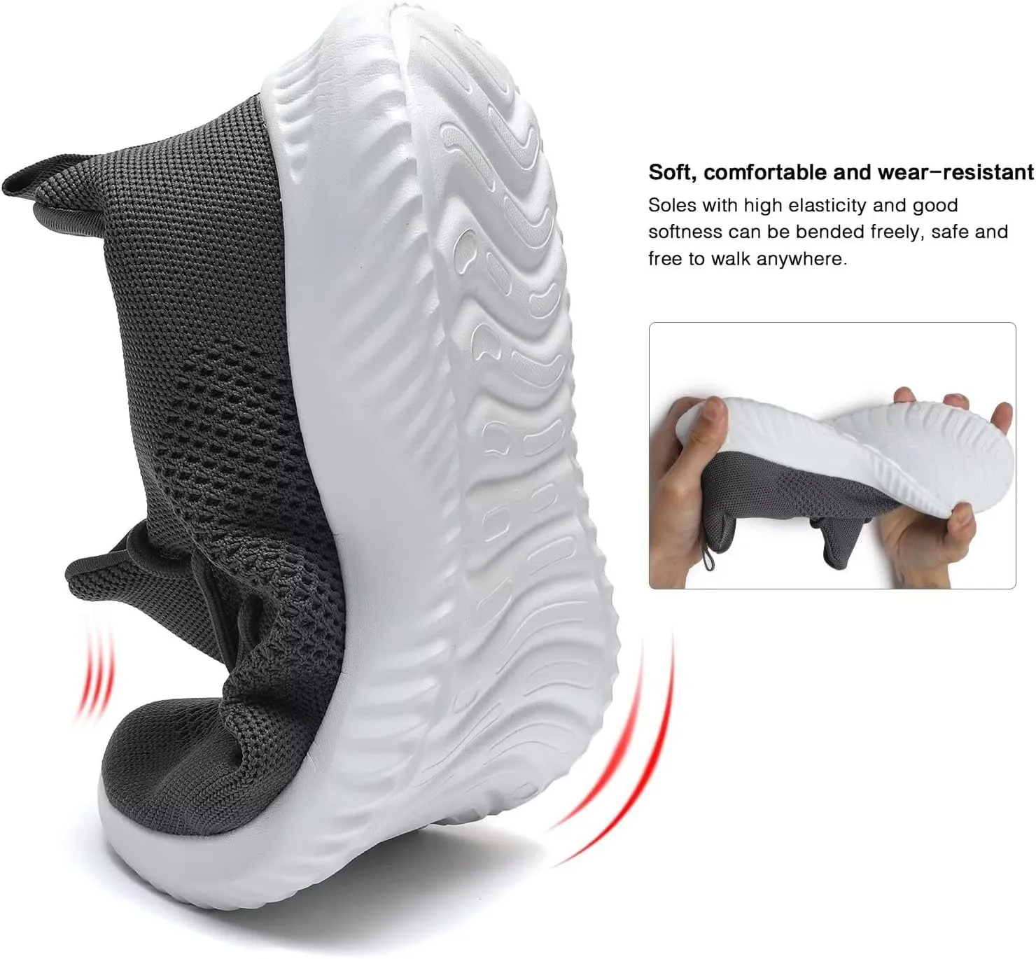 Mens Slip-on Tennis Shoes Walking Running Sneakers Lightweight Breathable Casual Soft Sole Mesh Work Gym Trainers
