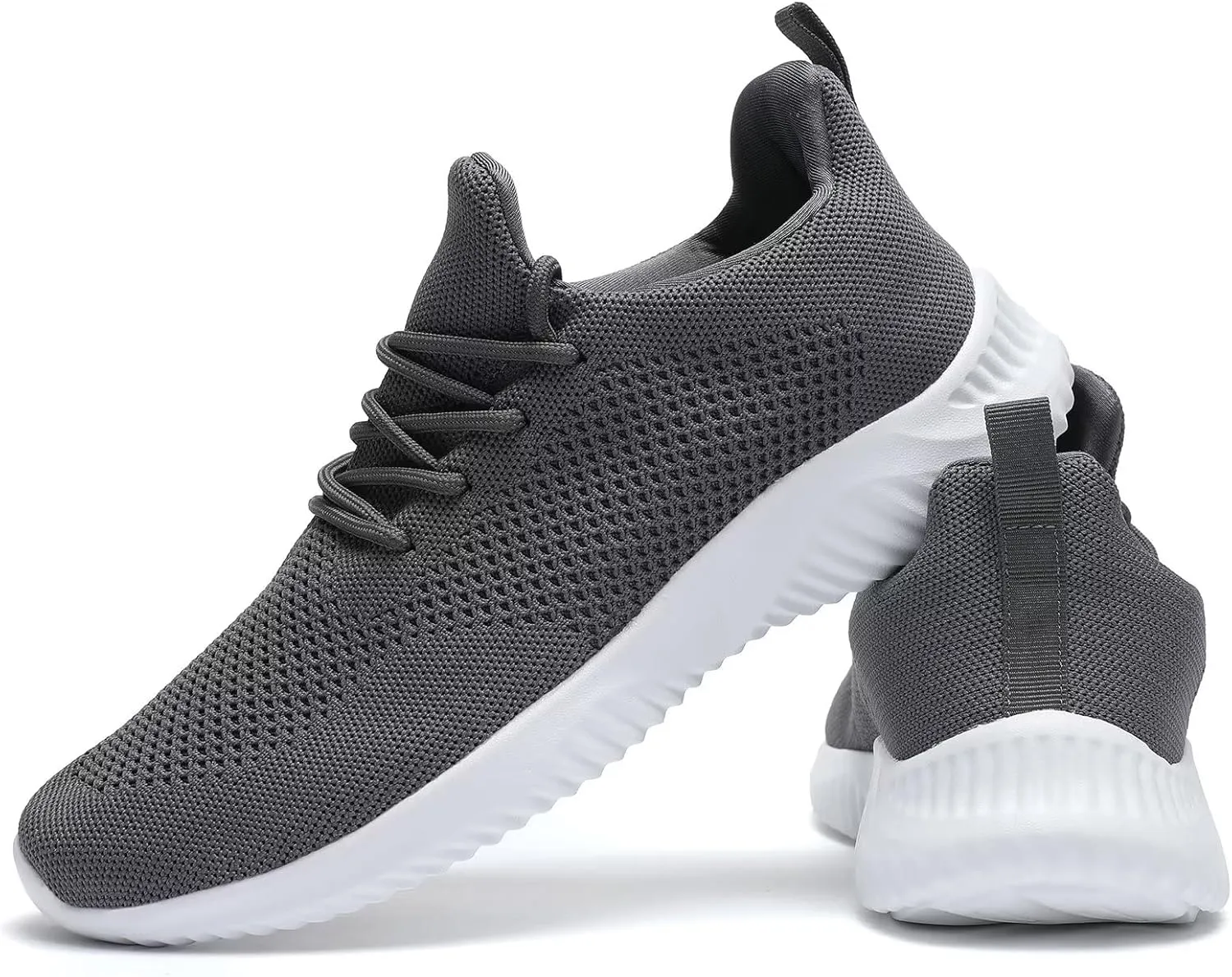 Mens Slip-on Tennis Shoes Walking Running Sneakers Lightweight Breathable Casual Soft Sole Mesh Work Gym Trainers