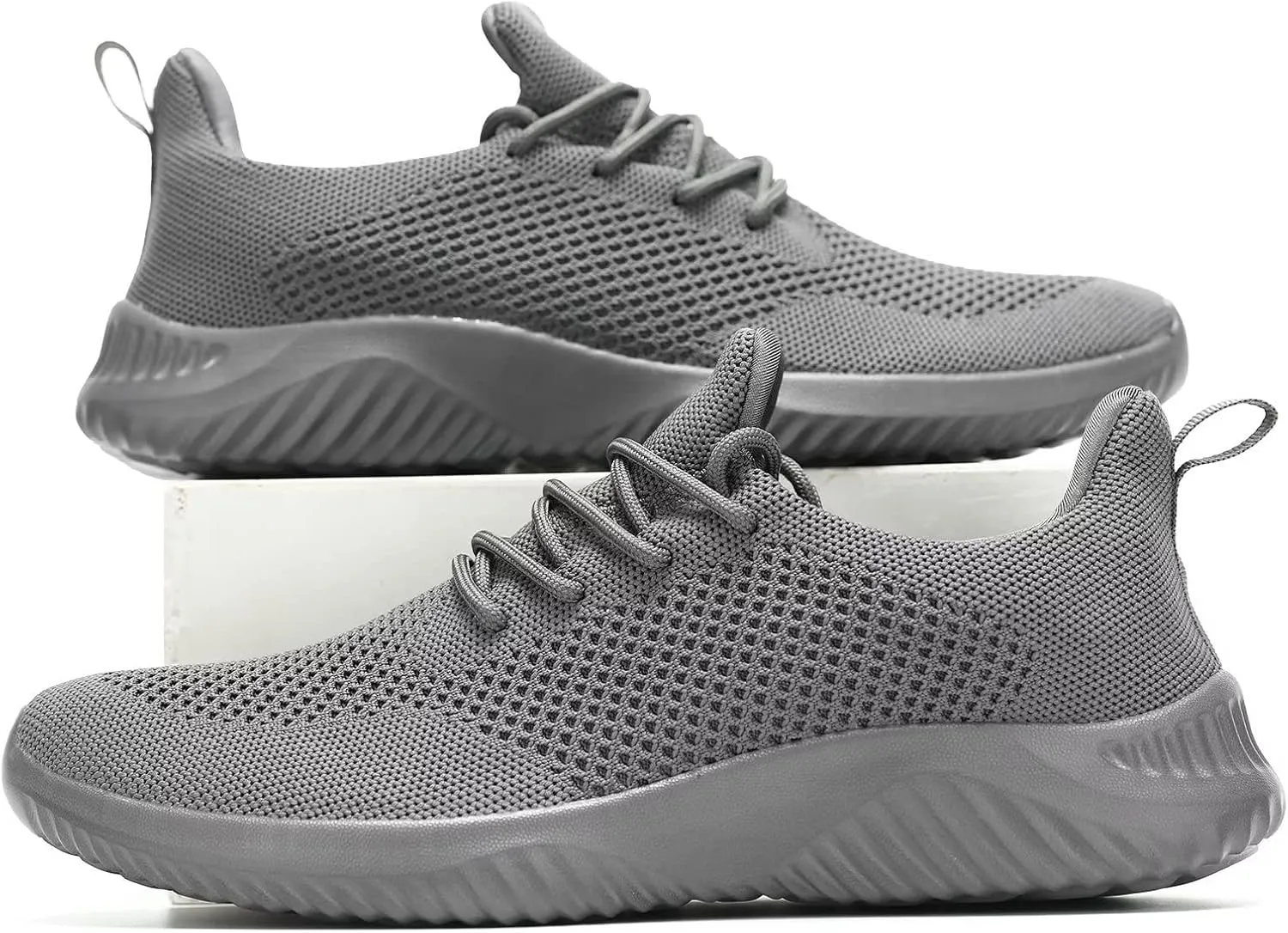 Mens Slip-on Tennis Shoes Walking Running Sneakers Lightweight Breathable Casual Soft Sole Mesh Work Gym Trainers
