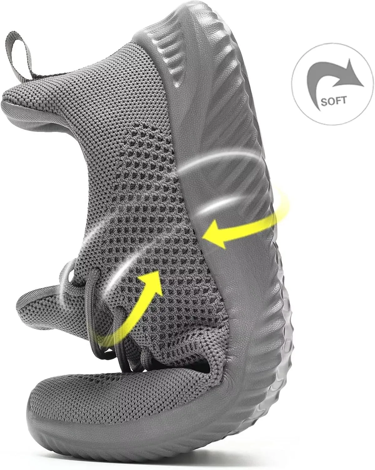 Mens Slip-on Tennis Shoes Walking Running Sneakers Lightweight Breathable Casual Soft Sole Mesh Work Gym Trainers