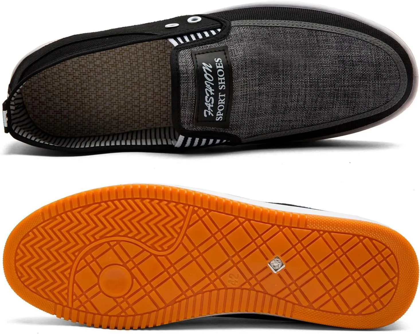 Men's Slip-Resistant Breathable Canvas Loafers - Lightweight Slip-On Casual Boat Shoes Fishing Walking Driving All-Season Low-Cut Wear-Resistant Footwear