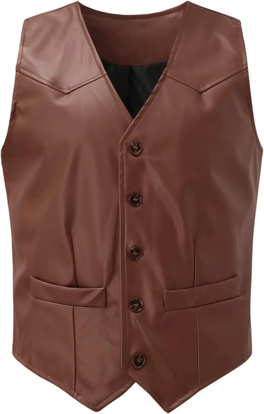 Mens Vests Leather V Neck Pocket Retro Color Vest Blouse With Button Purple Vest Brown Vest Men Black Mens Dress