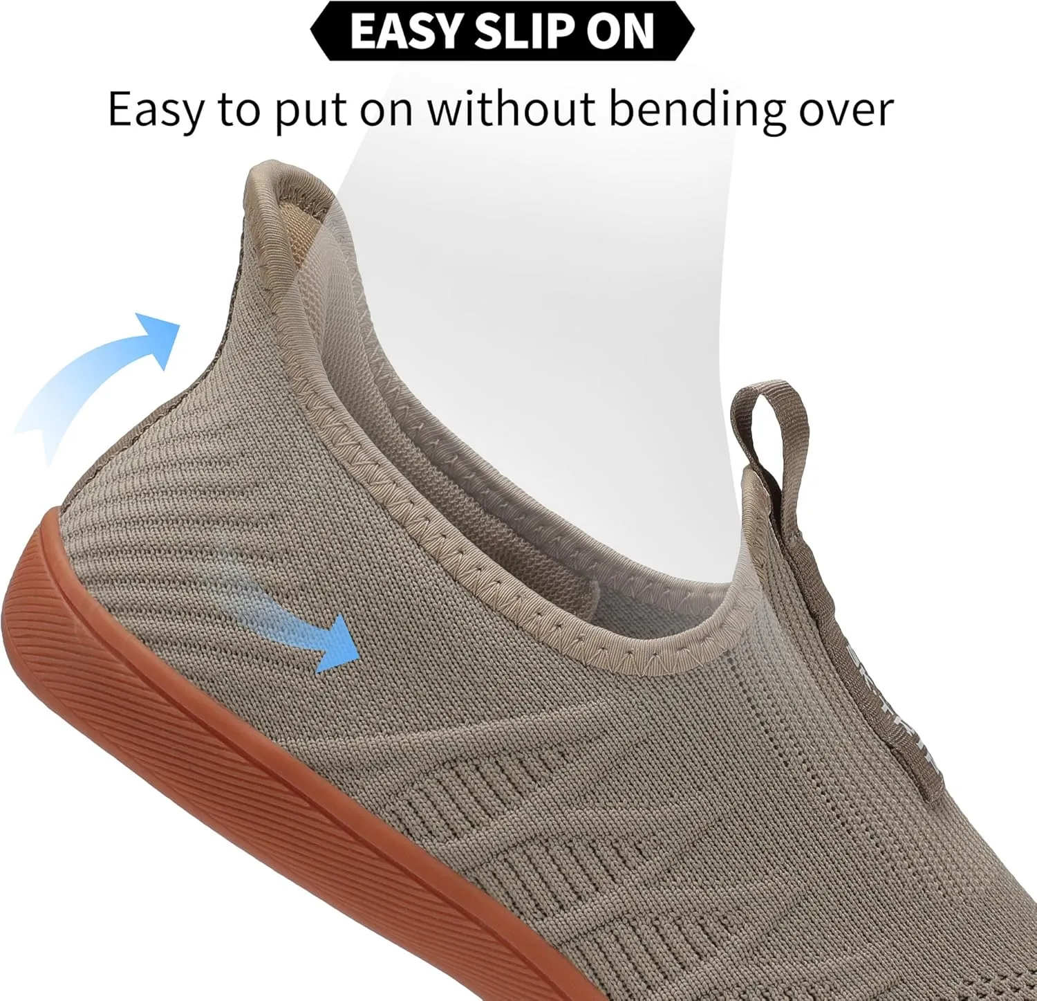 Men's Wide Slip On Minimalist Barefoot Walking Shoes Cross-Trainer Sneaker Lightweight Breathable Trail Running