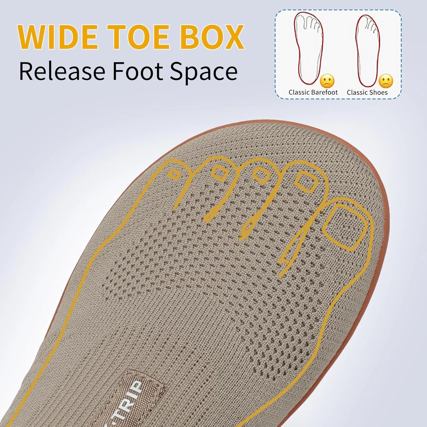 Men's Wide Slip On Minimalist Barefoot Walking Shoes Cross-Trainer Sneaker Lightweight Breathable Trail Running