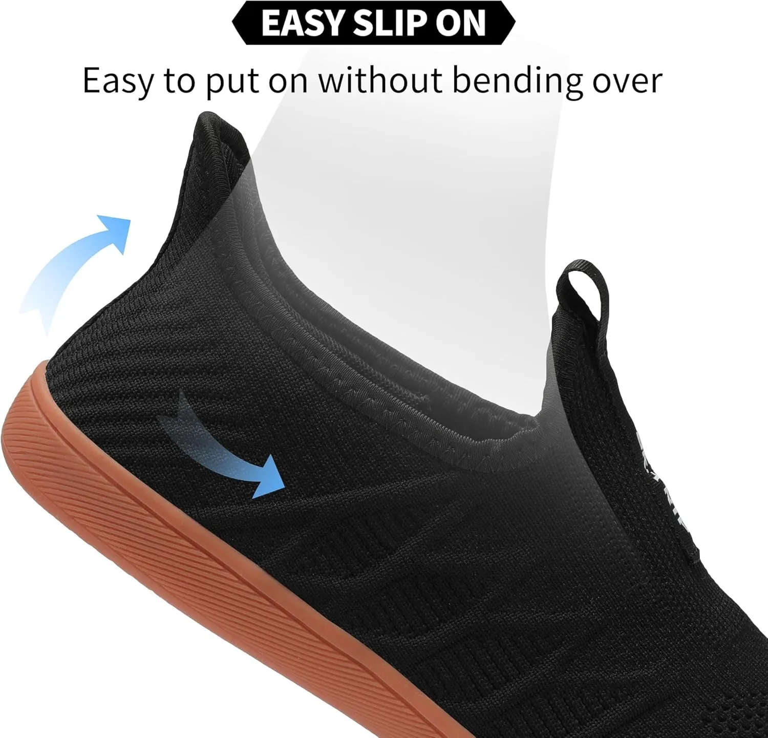 Men's Wide Slip On Minimalist Barefoot Walking Shoes Cross-Trainer Sneaker Lightweight Breathable Trail Running