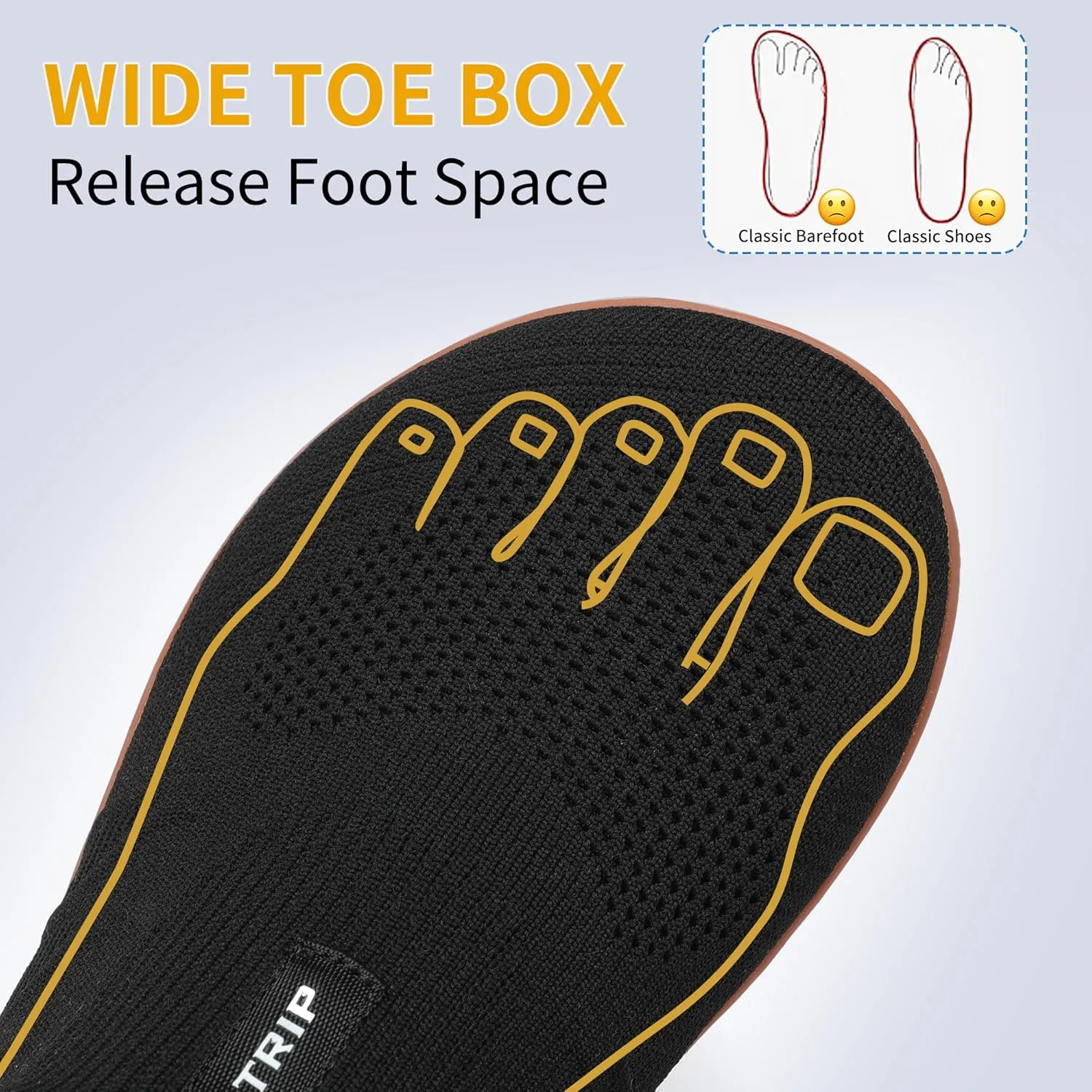 Men's Wide Slip On Minimalist Barefoot Walking Shoes Cross-Trainer Sneaker Lightweight Breathable Trail Running