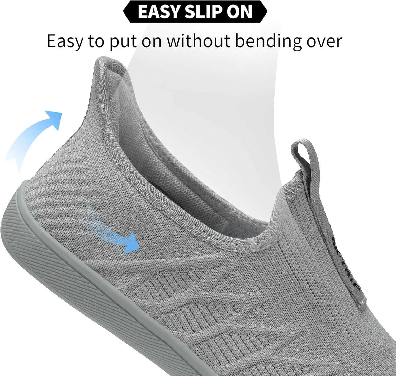 Men's Wide Slip On Minimalist Barefoot Walking Shoes Cross-Trainer Sneaker Lightweight Breathable Trail Running