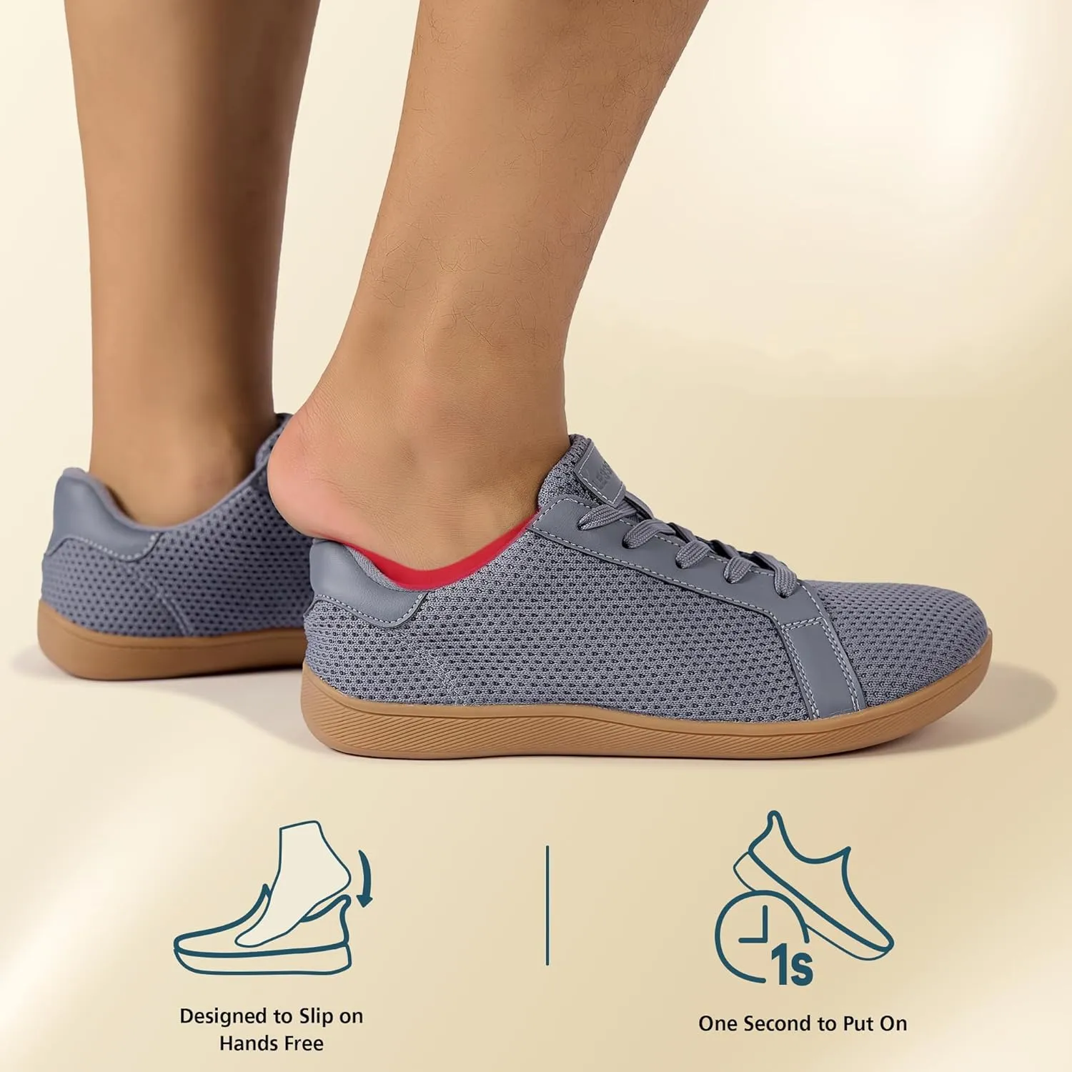 Men's Wide Walking Shoes Barefoot Sneakers Minimalist Running Shoes Zero Drop Sole Trainer Breathable Casual Athletic Shoe