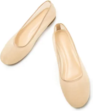 Mesh Ballet Flats for Women Round Toe Slip on Bling Casual Low Heel Comfortable Office Ballerina Flat Shoes