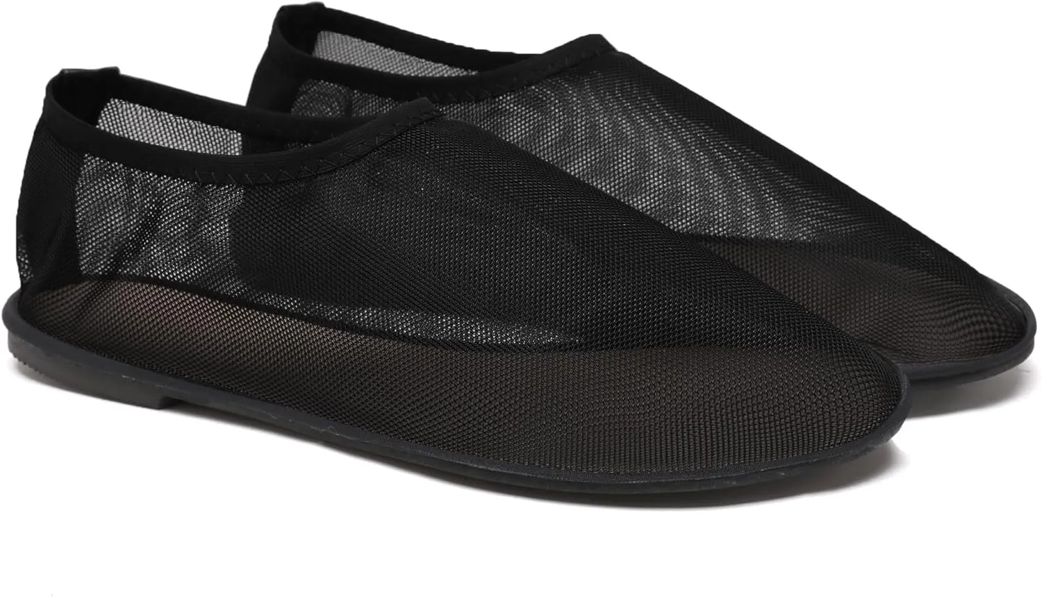 Mesh Sock Ballet Flats for Women Nylon Tulle Slip on Mary Jane Flats Sheer Comfortable Casual Dress Ballerina Shoes