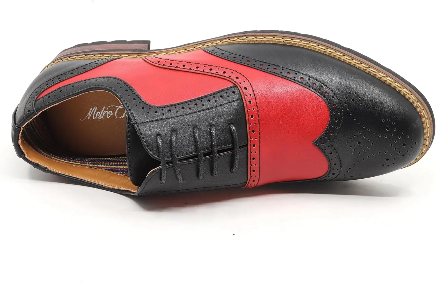 Metrocharm MC315 Men's Wing Tip Lace Up Oxford Shoe