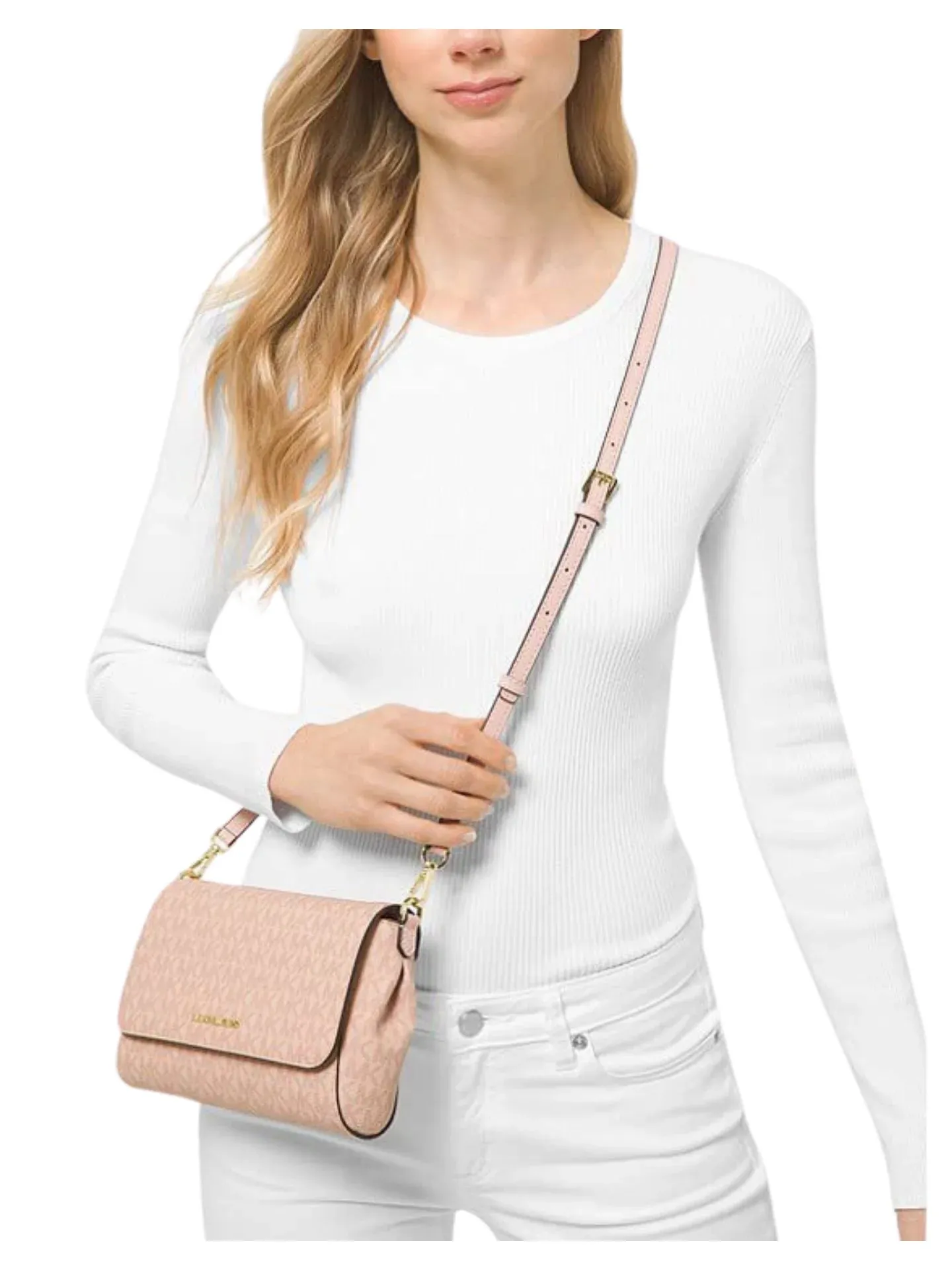 Michael Kors Medium Logo Convertible Crossbody Bag Ballet