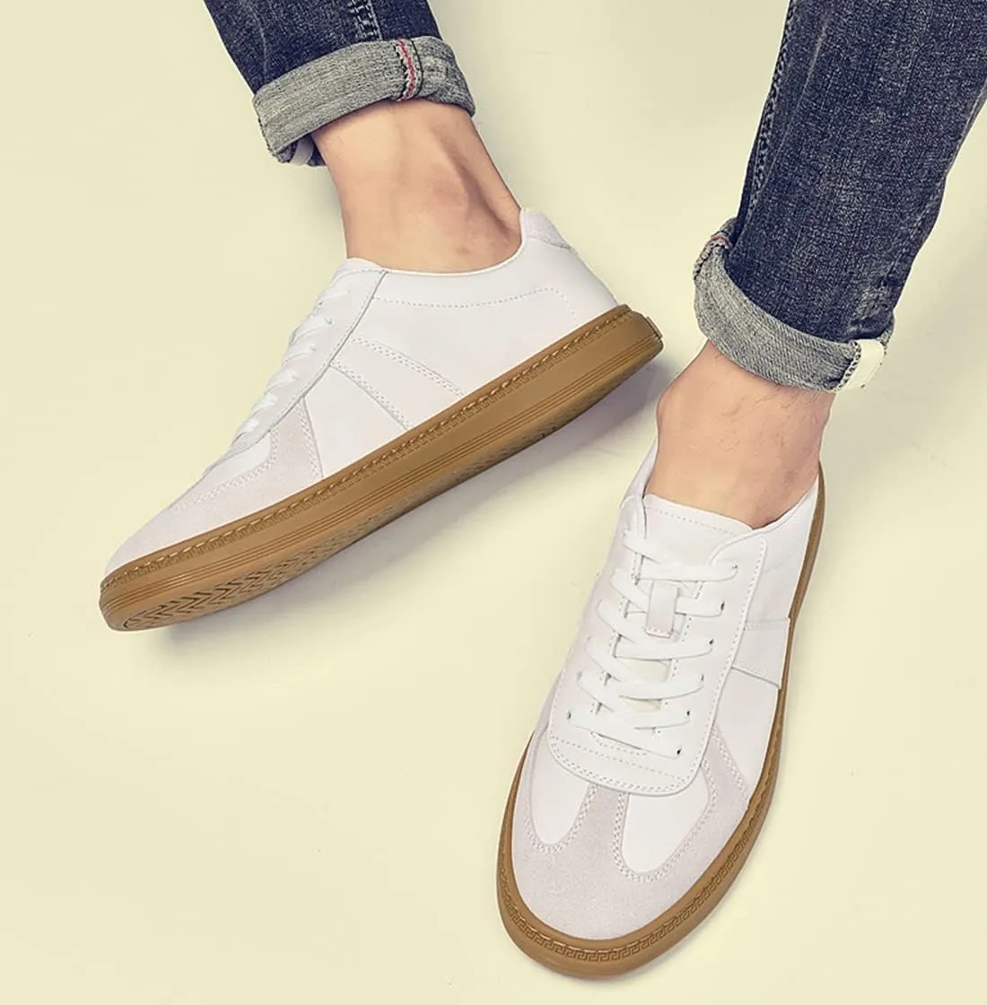 Minishion Mens Low Top Trainers Retro Block Fashion Sneakers