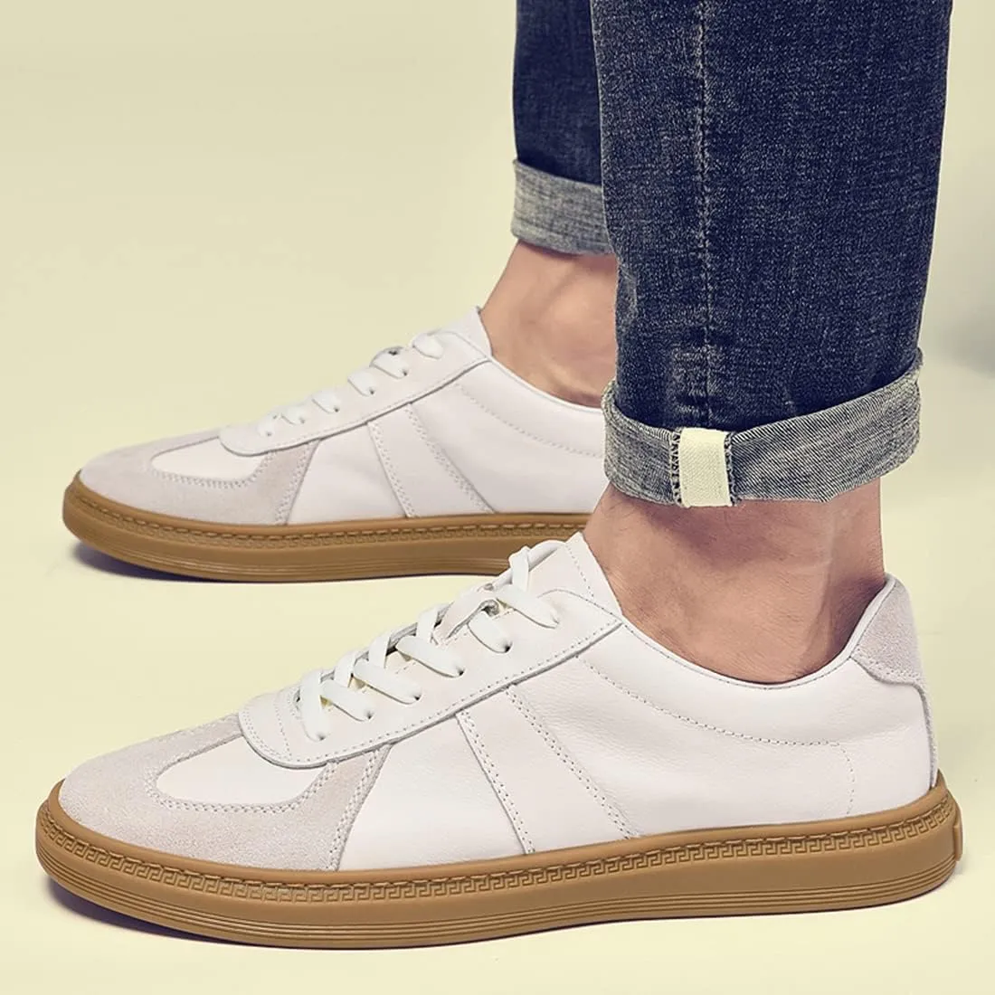 Minishion Mens Low Top Trainers Retro Block Fashion Sneakers