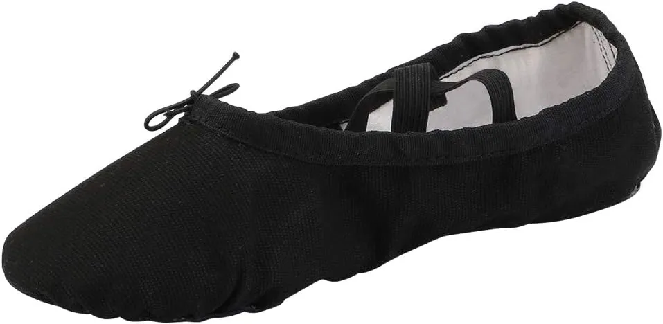 missfiona Women Canvas Ballet Slippers Dance Shoes Adult Practice Yoga Flat Belly Shoes