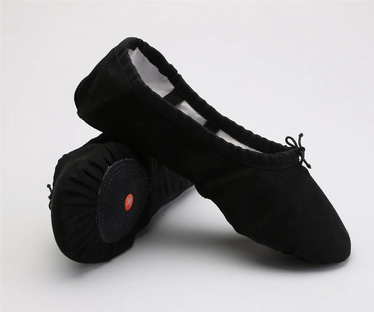 missfiona Women Canvas Ballet Slippers Dance Shoes Adult Practice Yoga Flat Belly Shoes