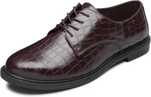 MIXIN Women's Oxfords Alligator Printed Wingtip Lace Up Business Formal Dress Shoes