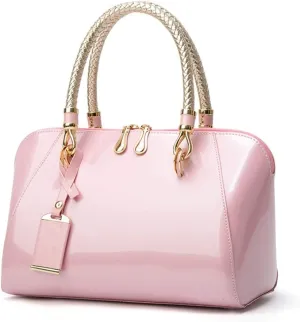 Mn&Sue Elegant Designer Crossbody Shoulder Bags Tote Women Upscale Patent Leather Top Handle Handbag Lady Purse