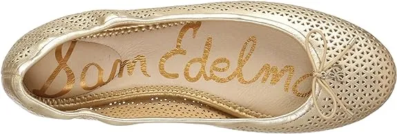 Molten Bow Gold Edelman Reliable delivery Felicia Flats Rounded Hassle-free delivery Detailed Toe Slip Ballet On Sam