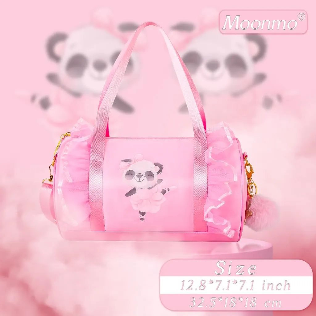 Moonmo Cute Ballet Dance Bag,Tutu Dress Bag, Waterproof Lightweight Dancing Animals Pink Dance Bag for Girls(Pink Panda)