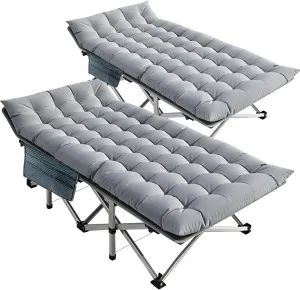 MOPHOTO Folding Camping Cot for Adults, Heavy Duty Sleeping Cot for Adults Portable Sleeping Bed Outdoor Cot Bed for Home Camp Office Use
