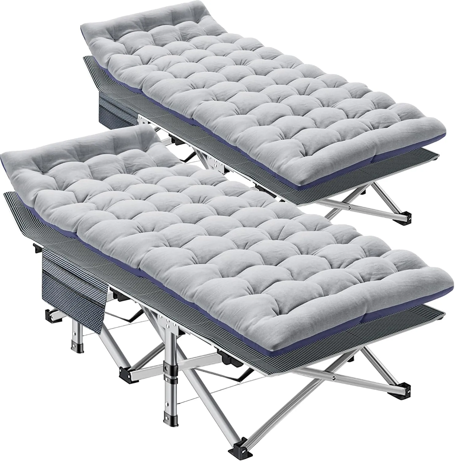 MOPHOTO Oversized Folding Camping Cot for Adults, 78" x 32" XXL Heavy Duty Sleeping Cots for Adults Portable Sleeping Bed Outdoor Camp Cot with Mattress for Home Camp Office Nap