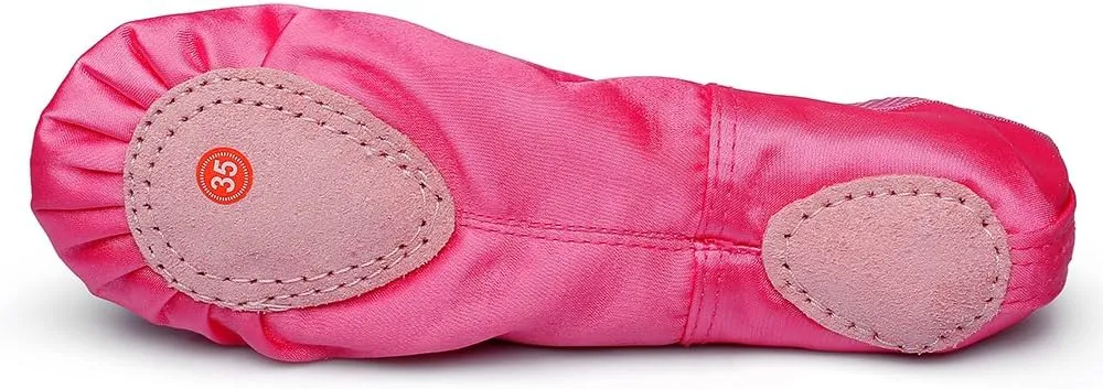 MSMAX Girls Ballet Shoes Toddler Costume Dancing Flats for Kids (Toddler/Little Kid/Big Kid)