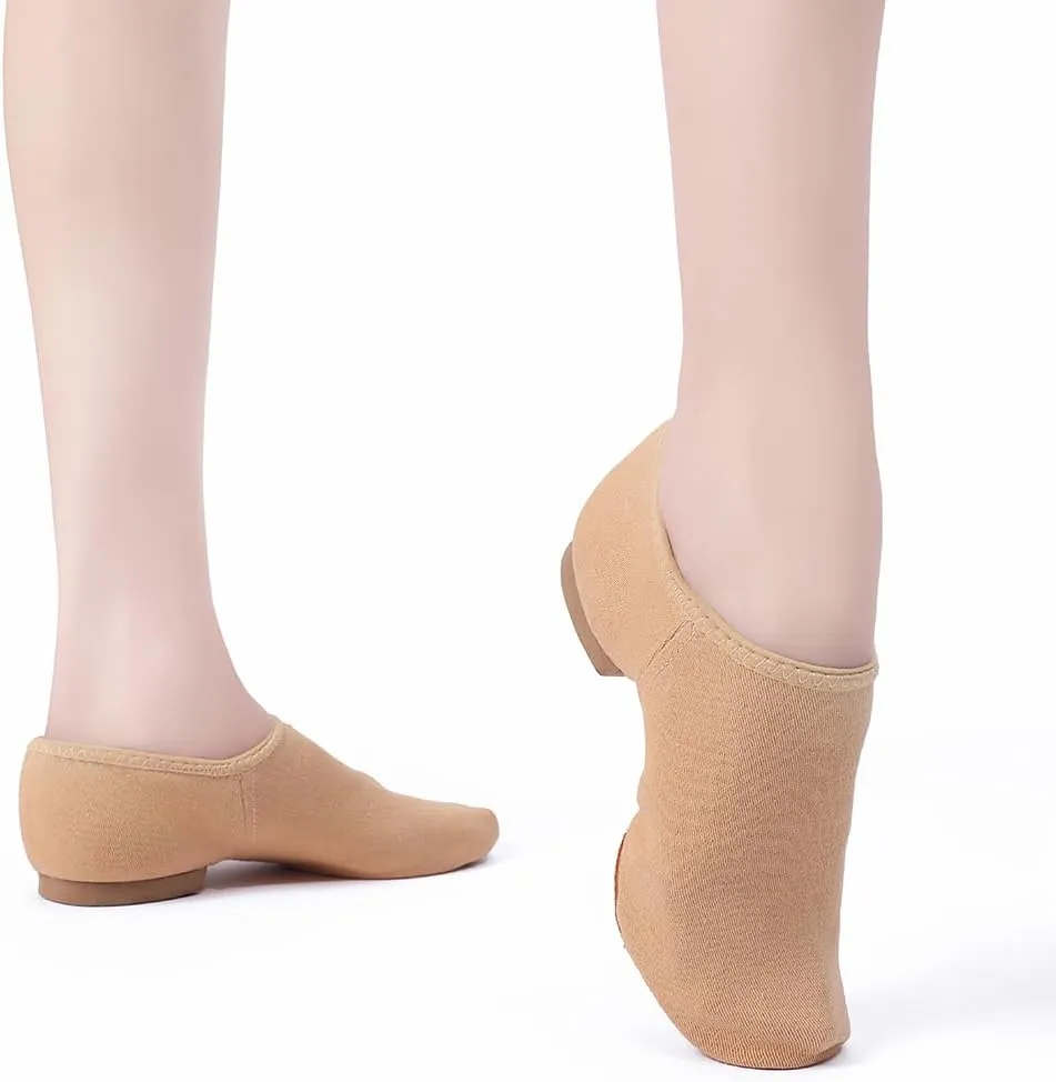MSMAX Jazz Shoes for Women Stretchy Canvas Kids Training Cheering Dance Sneakers