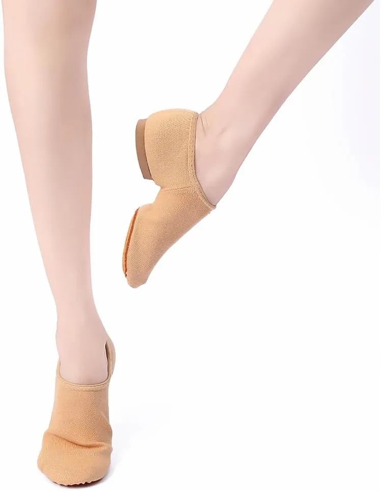 MSMAX Jazz Shoes for Women Stretchy Canvas Kids Training Cheering Dance Sneakers