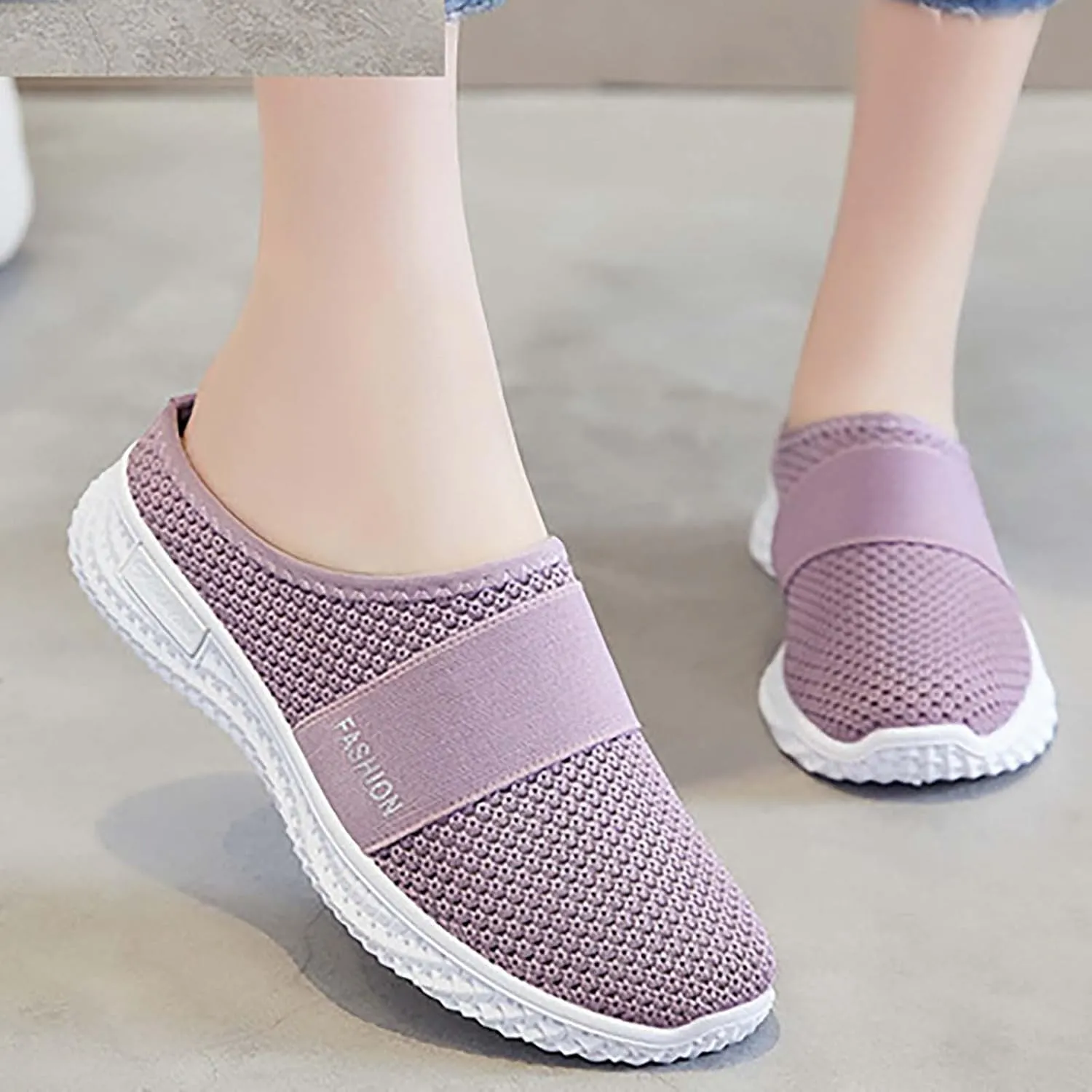 Mules for Women 2025 Backless Walking Sneakers Running Shoes for Women Slip On Dress Casual Shoes Slip On Sneakers Brown Tennis Shoe Trainers Shoe
