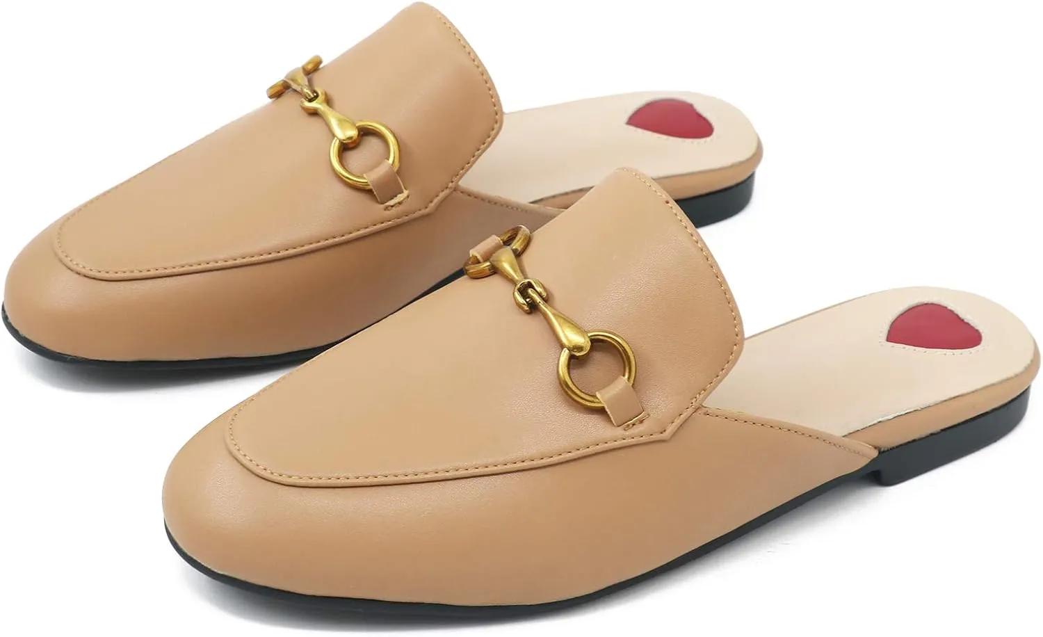 Mules for Women, Round Toe Backless Slip On Mule Flats Loafers Backless Faux Fur Slides Mules Shoes