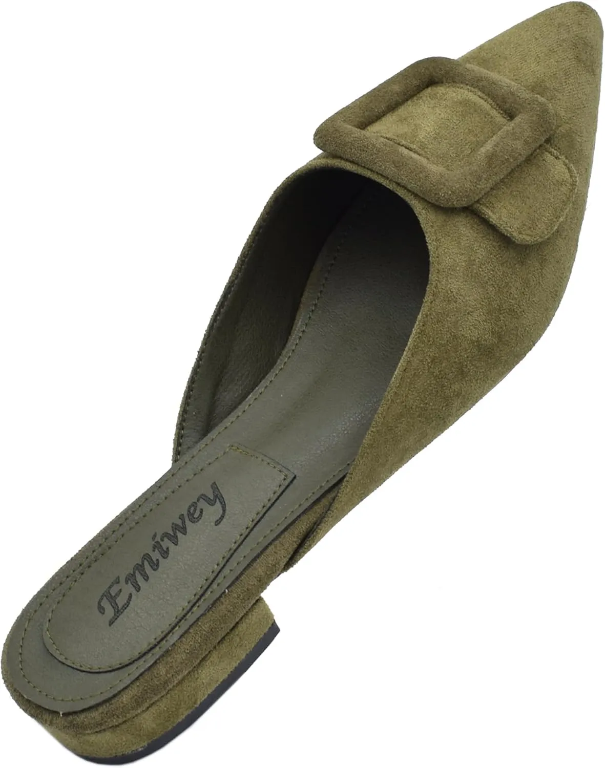 Mules for Women,Slingback Buckle Flat Mules Pointed Toe Slide Shoes