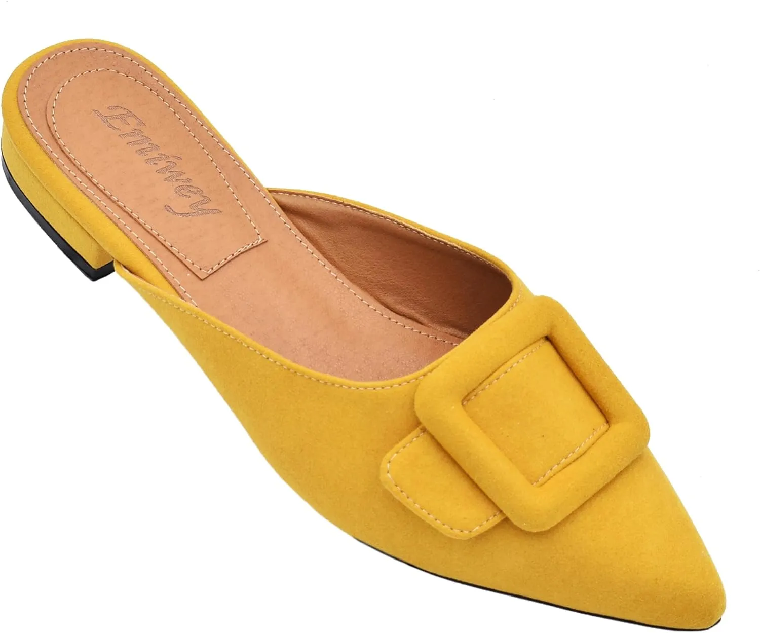 Mules for Women,Slingback Buckle Flat Mules Pointed Toe Slide Shoes