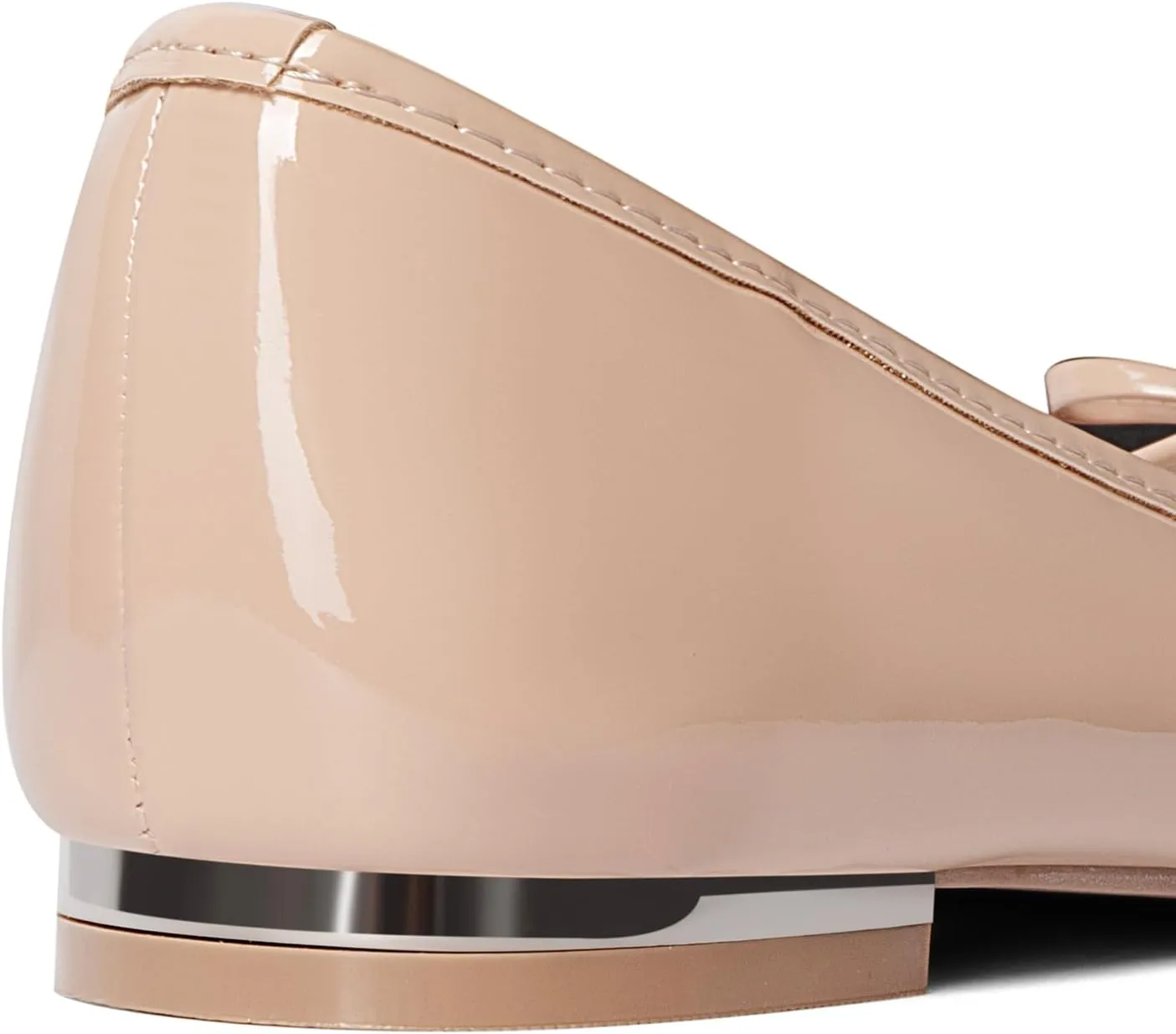 MUSSHOE Women's Ballet Flats Shoes Dressy Comfortable Square Toe Patent Flat with Bow