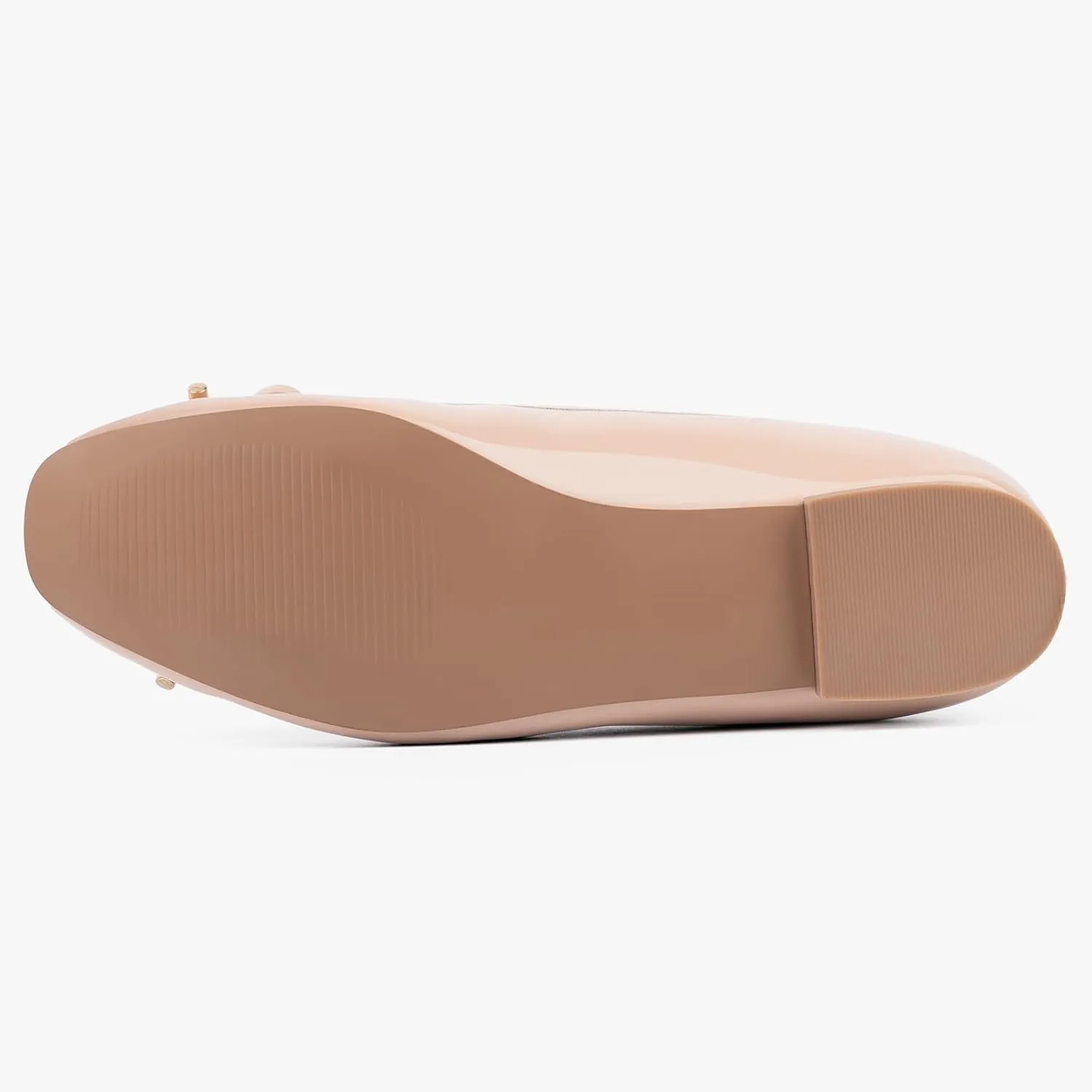 MUSSHOE Women's Ballet Flats Shoes Dressy Comfortable Square Toe Patent Flat with Bow