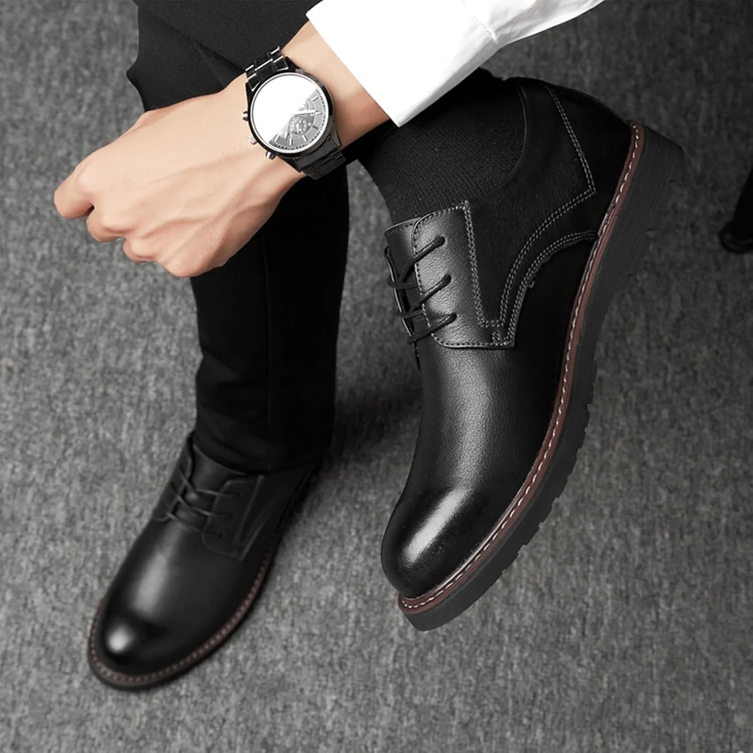 MWX Men's Dress Oxford Shoes Lace Up Formal Oxford Classic Round Toe Casual Shoes