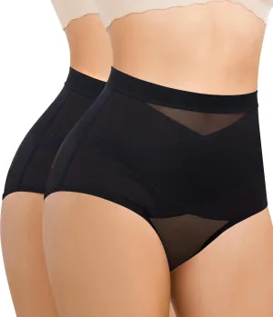 Nebility 2 Piece Tummy Control Shapewear Butt Lifting Underwear for Women Lower Belly Waist Trainer Seamless Faja Body Shaper