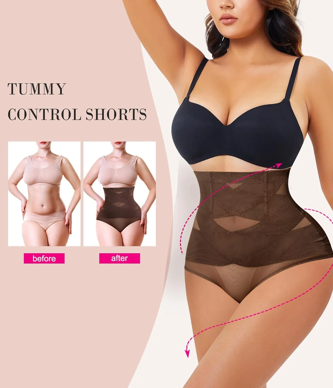 Nebility Womens' Tummy Control High Waist Trainer Body Shaper