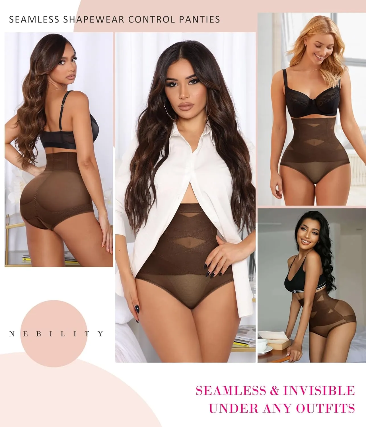 Nebility Womens' Tummy Control High Waist Trainer Body Shaper