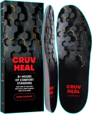 (New) Work Comfort Orthotic Insoles - Anti Fatigue Shoe Insert Men Women - Low Arch Support - Shock Absorption - Foot Pain Relief - Work Boot Insoles (Black Hexagons, XXL)