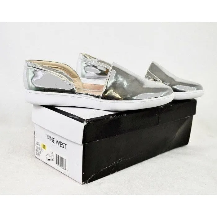 Nine West Laguna Synthetic Ballet Flat Silver 8.5