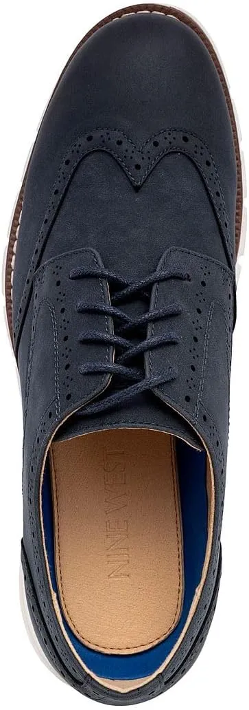 Nine West Mens Wingtip Lace Up Oxford Shoes Brogue Cushioned Dress Shoes for Men Lightweight Comfortable Italy Fashion
