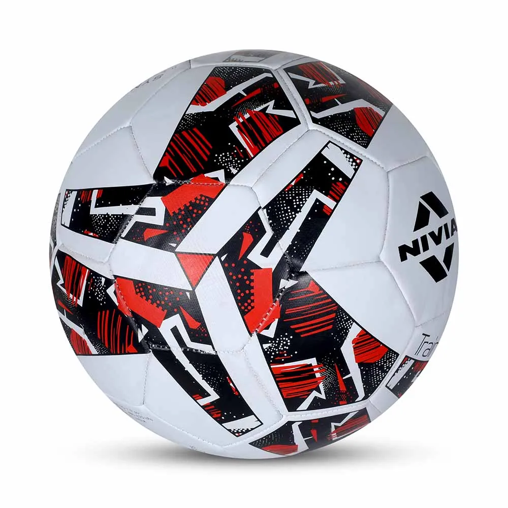 NIVIA TRAINER, Training Ball, 32 Panels, Durable Rubber Cover Machine Stiched with Smooth Surface Matt, Butyl ThreadwoundedBladder, Training Ball Standard, Made for Practice Sessions , to Play on Both Natural and Artificial grass