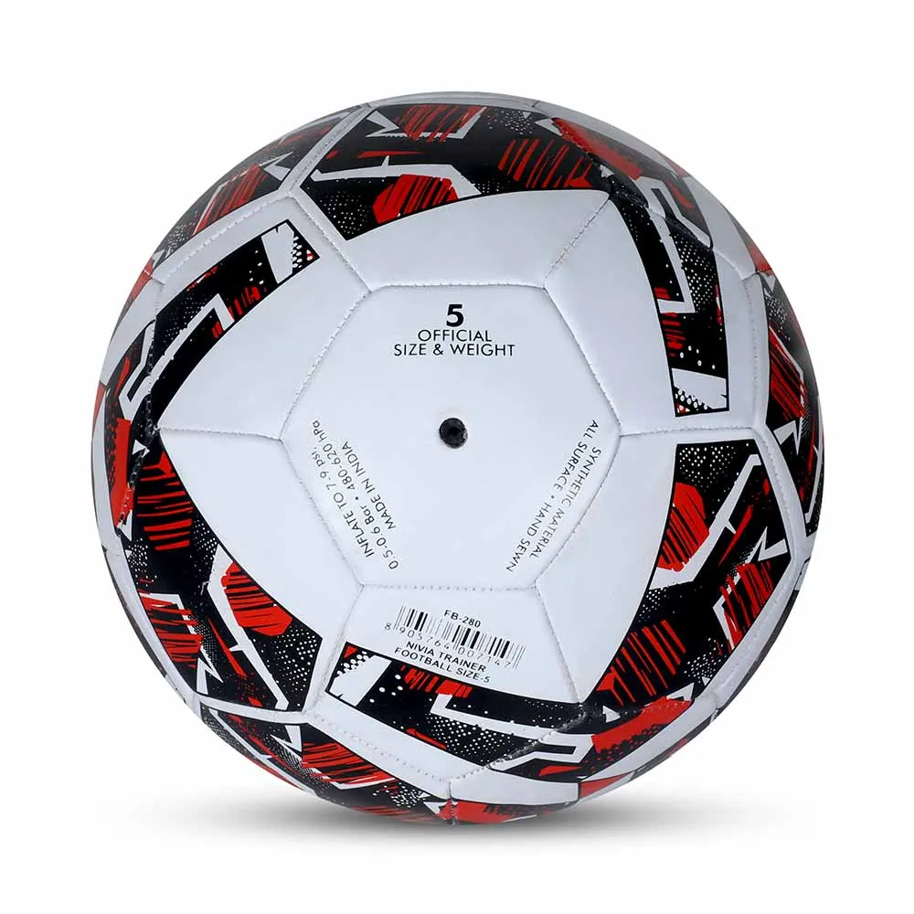 NIVIA TRAINER, Training Ball, 32 Panels, Durable Rubber Cover Machine Stiched with Smooth Surface Matt, Butyl ThreadwoundedBladder, Training Ball Standard, Made for Practice Sessions , to Play on Both Natural and Artificial grass