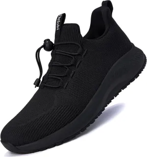 Non Slip Shoes for Men Food Service, Waterproof Work Shoes Restaurant,Slip On Resistant Sneakers, Breathable, Lightweight Walking Shoes for Kitchen and Restaurant Work Black