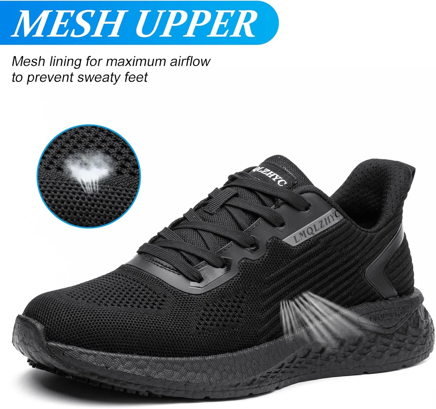 Non Slip Work Shoes Women Food Service Black Slip Resistant Lace up Shoe