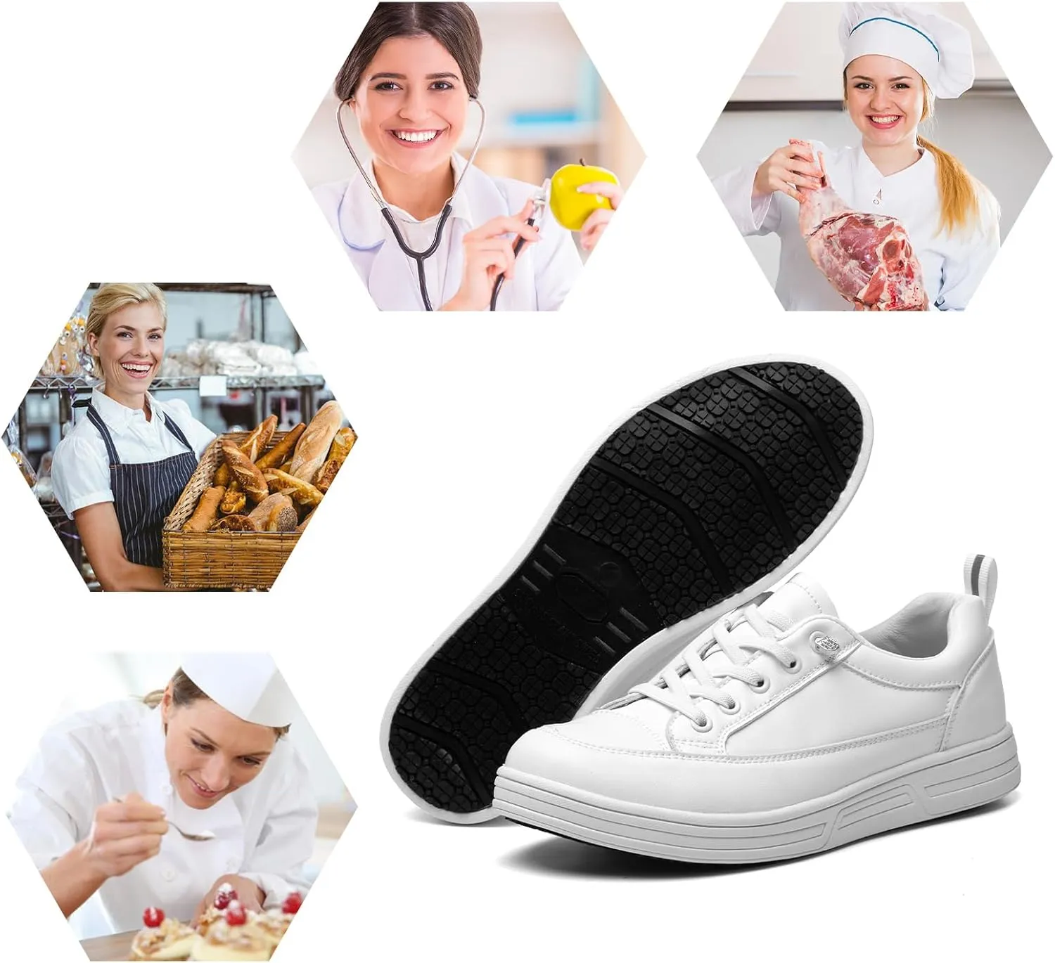 Non Slip Work Shoes Women Food Service Suitable for Restaurant Crew Nursing Shoe