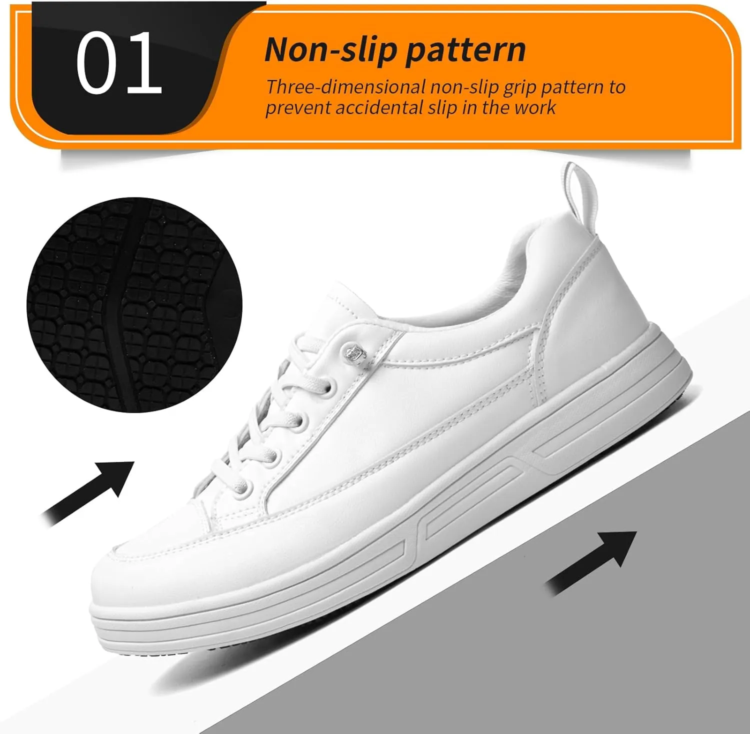 Non Slip Work Shoes Women Food Service Suitable for Restaurant Crew Nursing Shoe